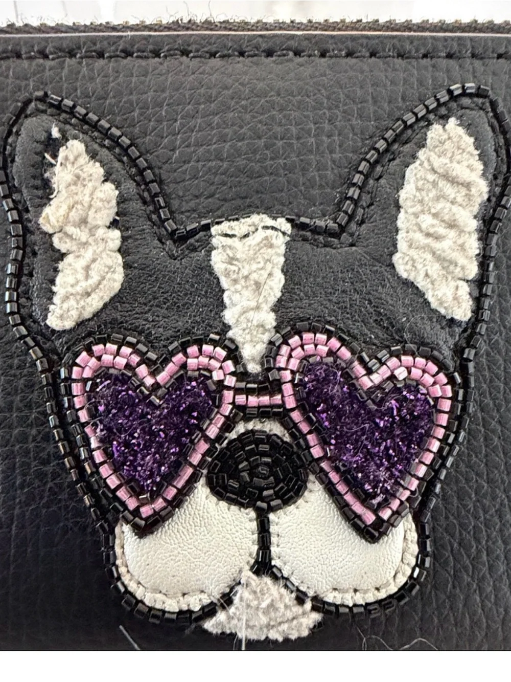 NWOT KATE SPADE:FRENCHIE DOG:SMALL WALLET CARD HOLDER & ZIP COMPARTMENT OUTSIDE
